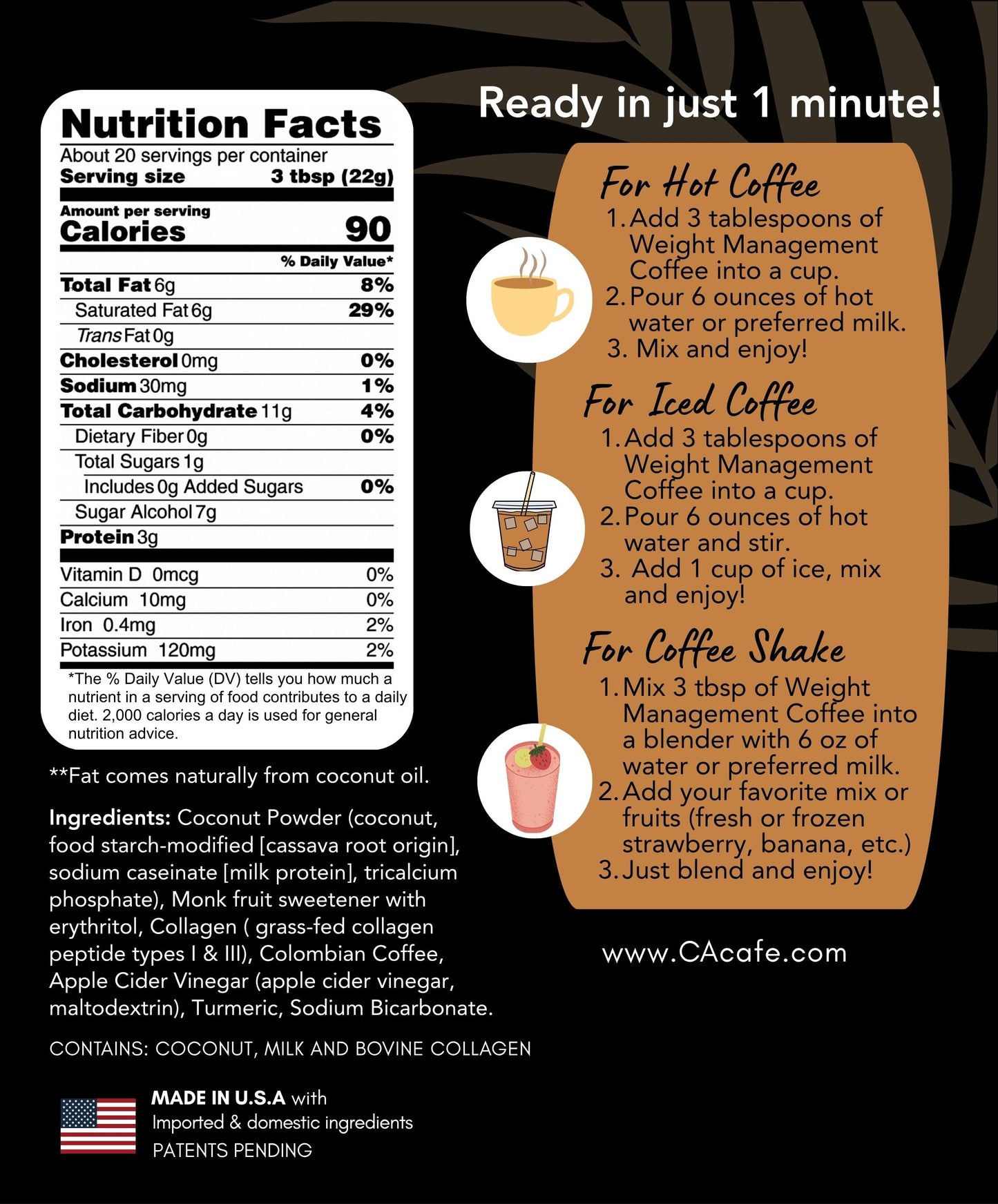 Coconut Weight Management Coffee | No Added Sugar