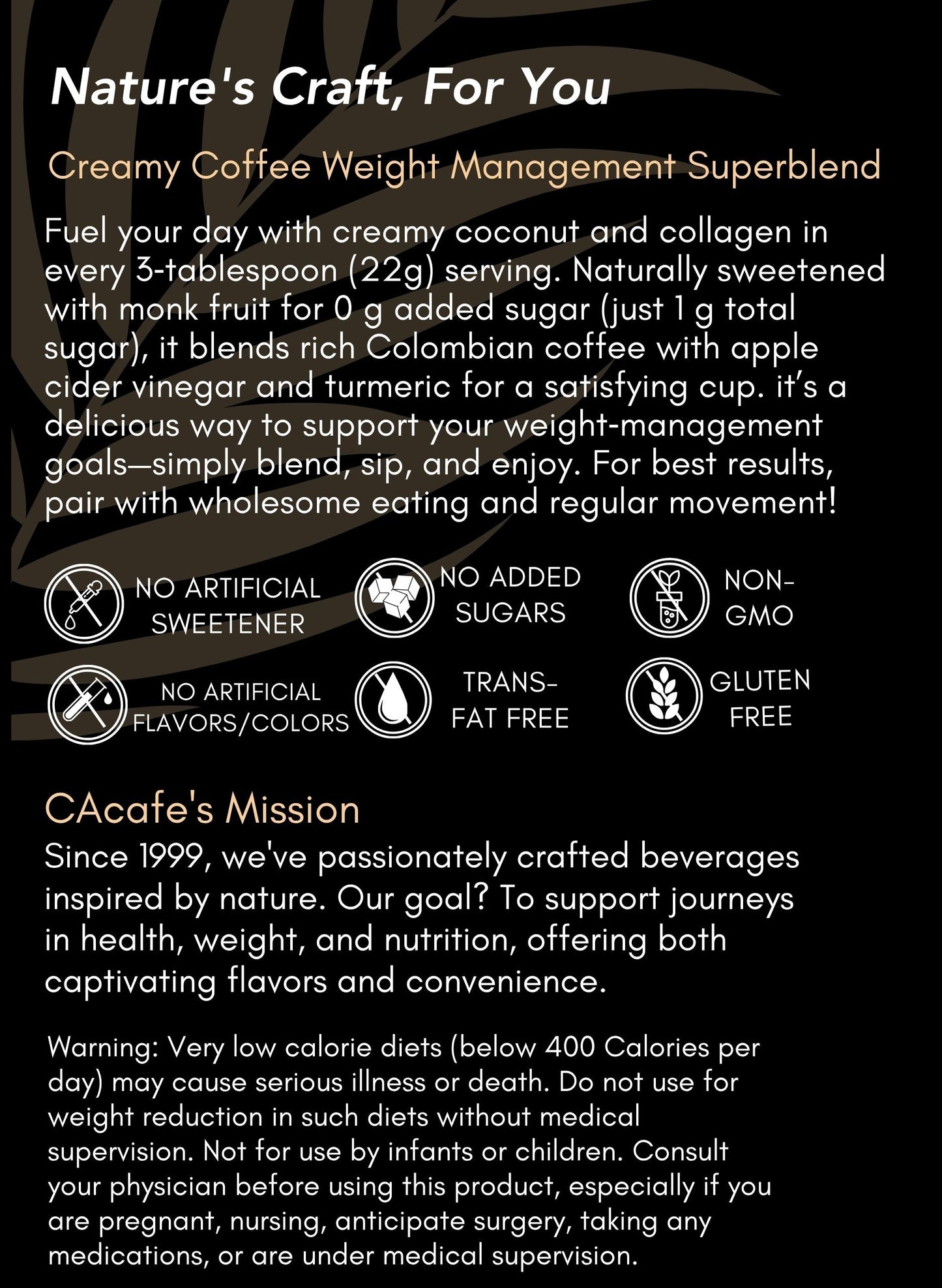 Coconut Weight Management Coffee | No Added Sugar