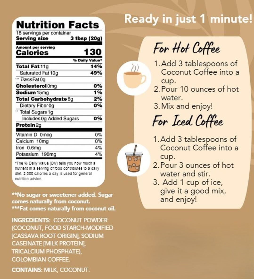 Coconut Coffee Unsweetened