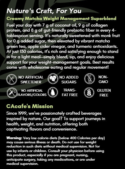 Coconut Weight Management Matcha | No Added Sugar