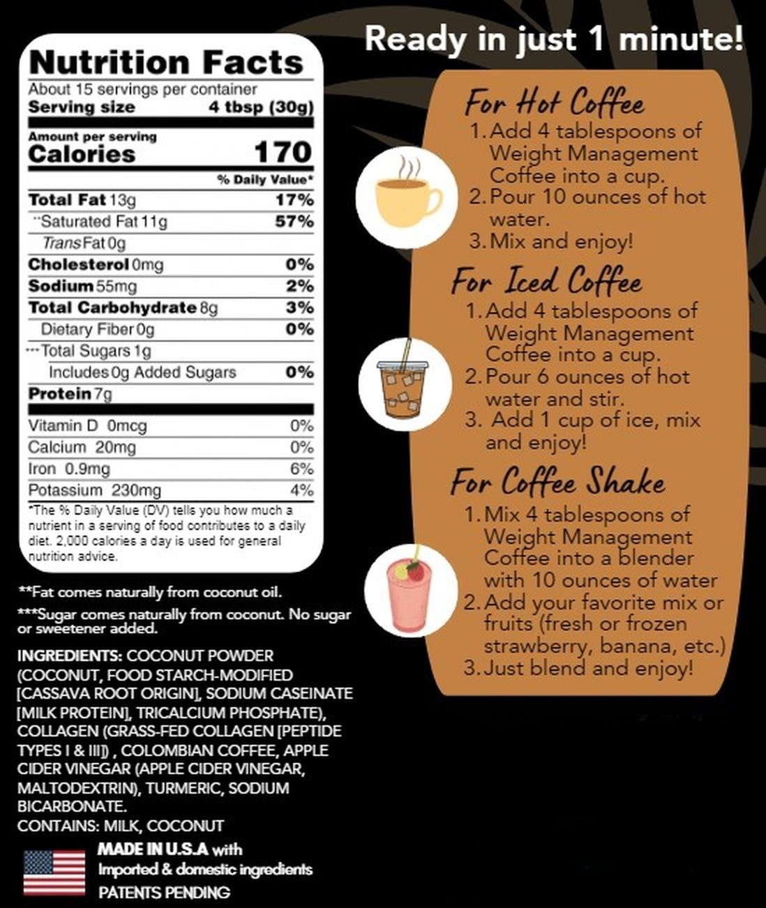 Coconut Weight Management Coffee