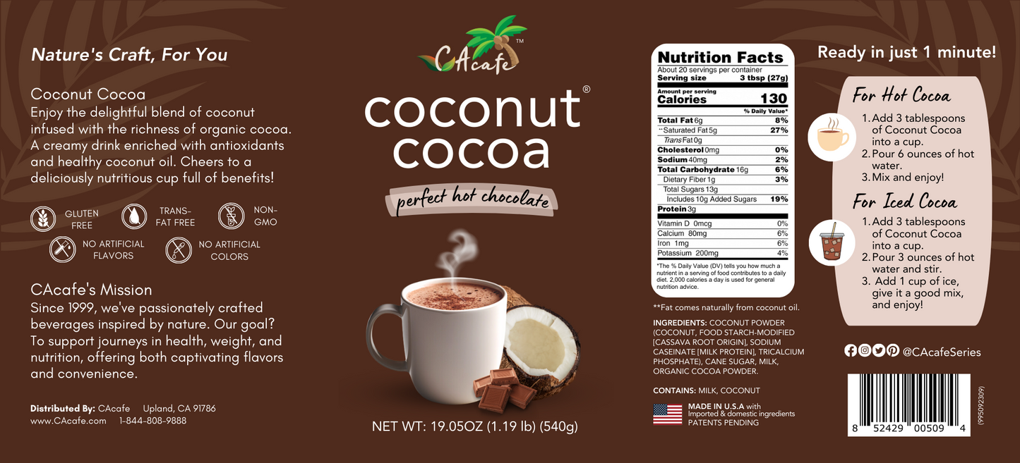 Organic Cocoa with Healthy Coconut- Rich, Creamy & Strong Antioxidant