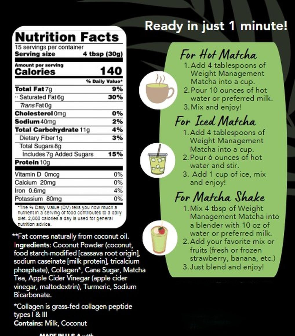 Coconut Weight Management Matcha