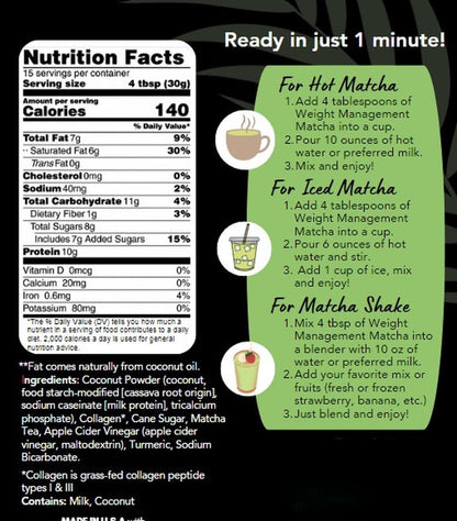 Coconut Weight Management Matcha