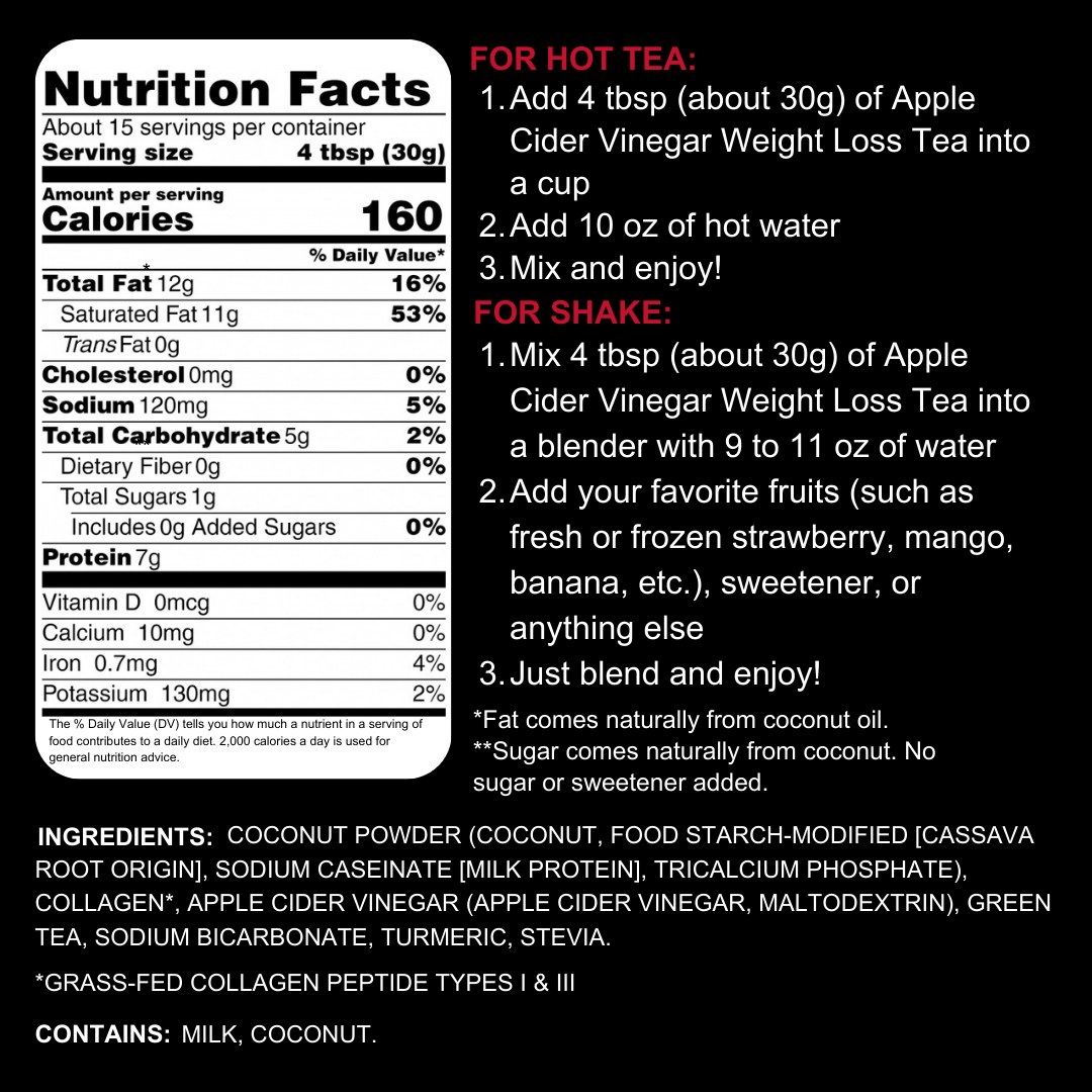 Apple Cider Vinegar Weight Loss Tea 16 oz